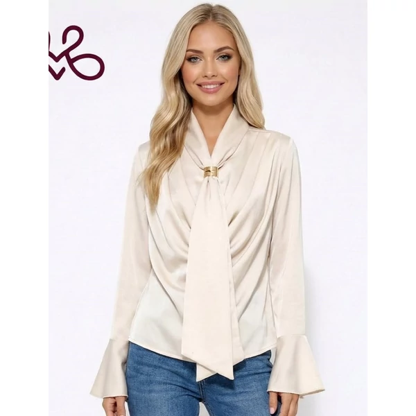 Fehér elegáns szatén  blúz