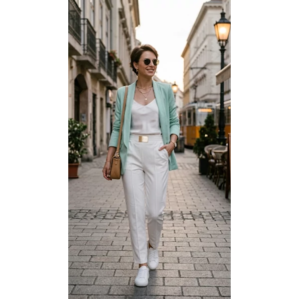 Karmen elegáns fehér nadrág