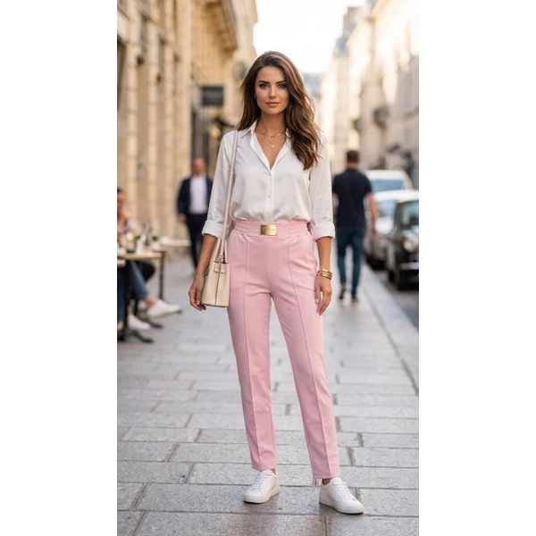 Karmen elegáns rózsaszín nadrág