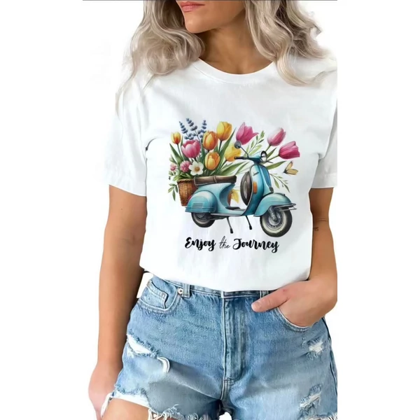 Kék Vespás fehér póló