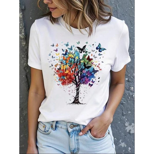 Lepkés fehér póló 