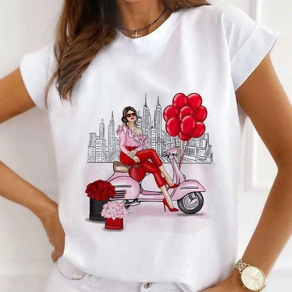 Piros lufis  fehér póló