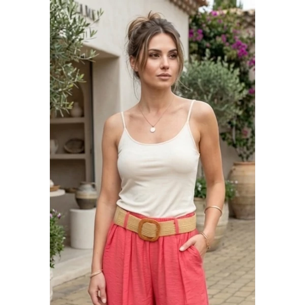 Reby spagetti pántos drapp trikó