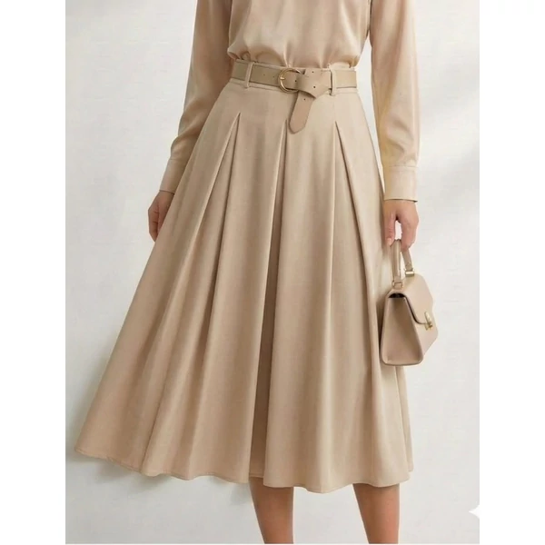 Zsebes drapp maxi szoknya