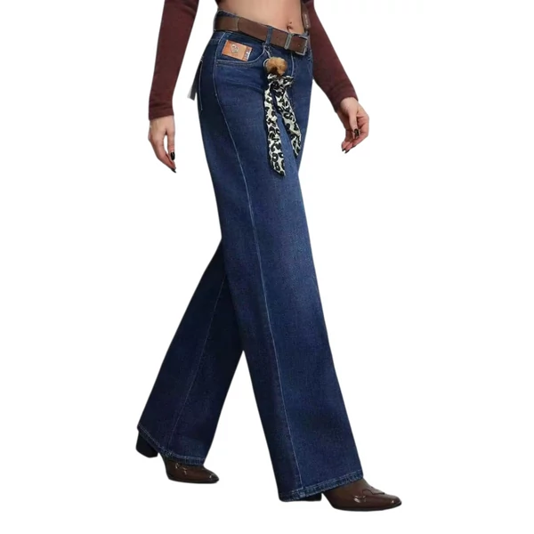 Bőszárú kék farmer nadrág