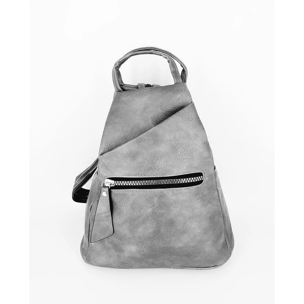 Szürke   háti táska,fém cipzáros résszel