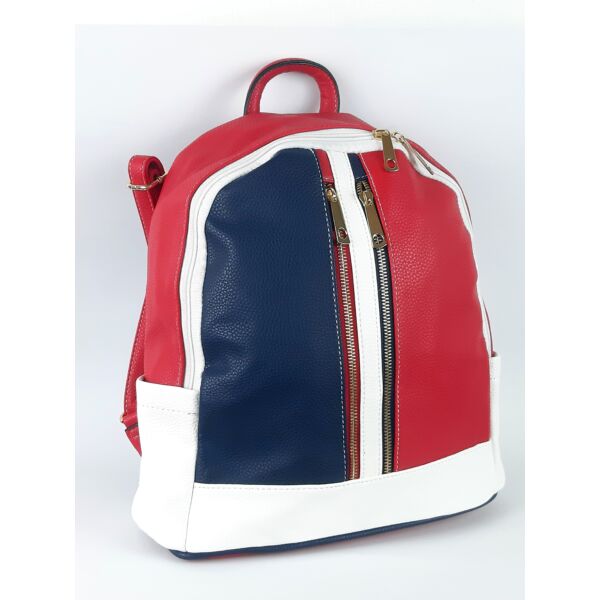 Piros-fehér-sötétkék háti táska