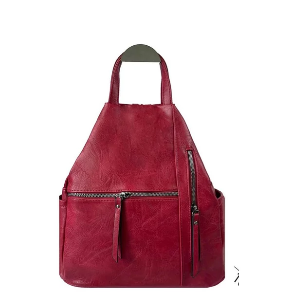 Műbőr piros háti táska