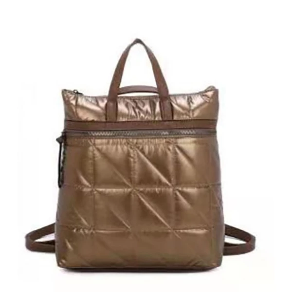 Gyöngyház arany  2 rekeszes háti táska