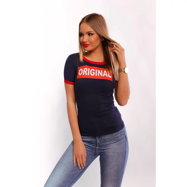 Original  nyomatos sötétkék póló