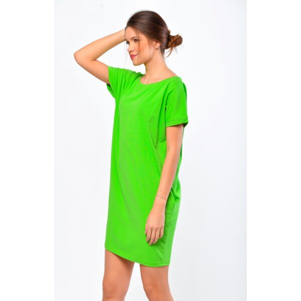 Bő fazonú neon zöld ruha