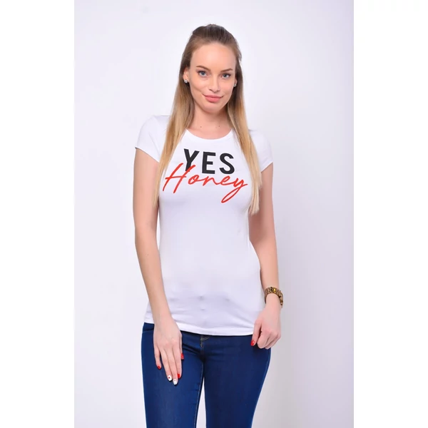 Yes honey feliratos fehér póló