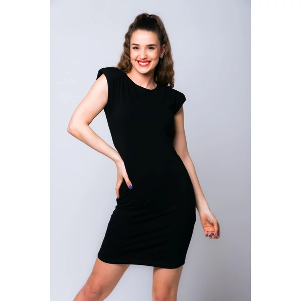 Ujjatlan fekete mini ruha