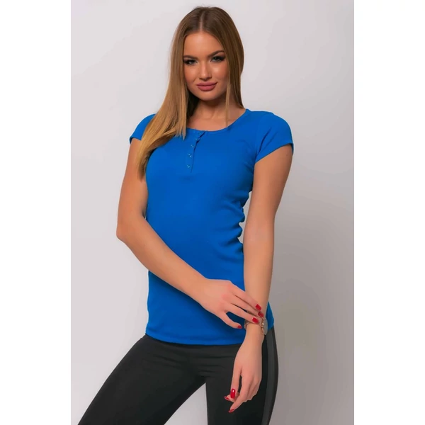 Gombos bordás anyagú királykék felső