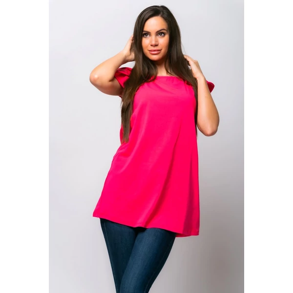 Fodros ujjú pink felső