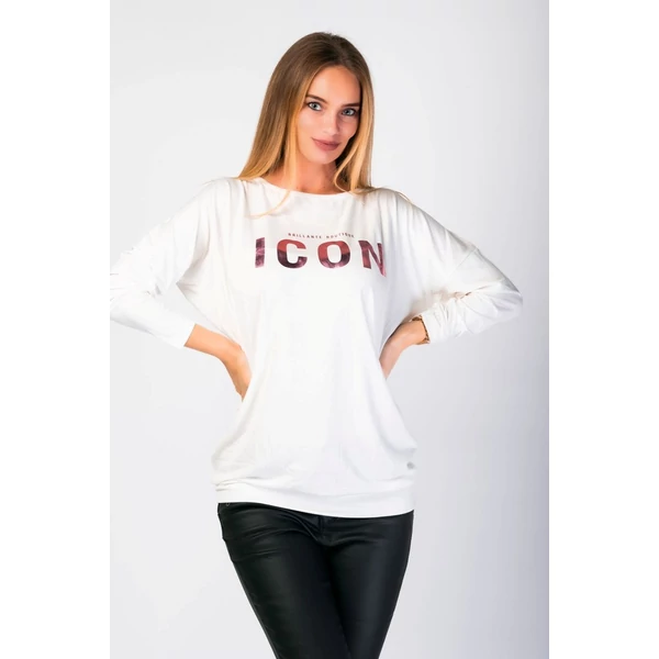 ICON feliratú  törtfehér laza felső