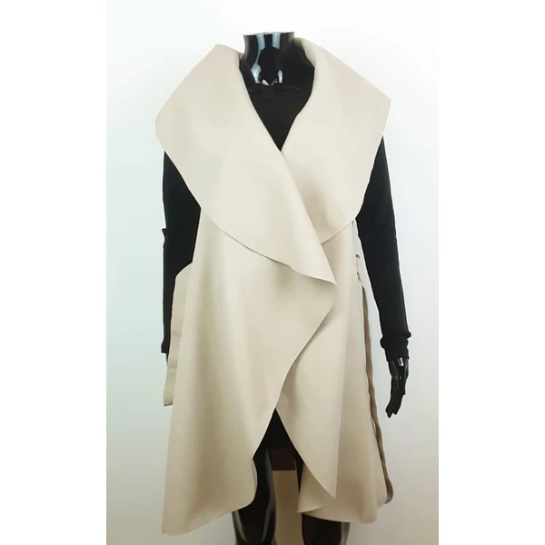 Drapp  galléros hosszú mellény /Pelerin