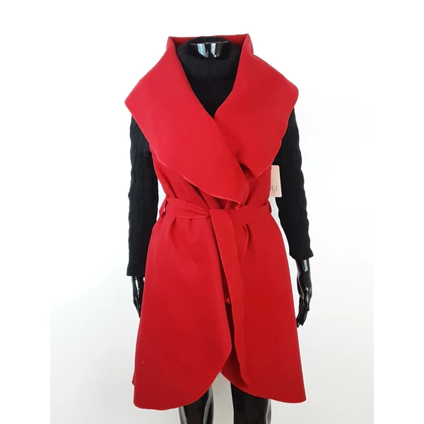 Piros galléros hosszú mellény /Pelerin