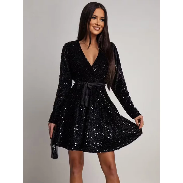 Stella mini ruha fekete-ezüst flitterekkel 