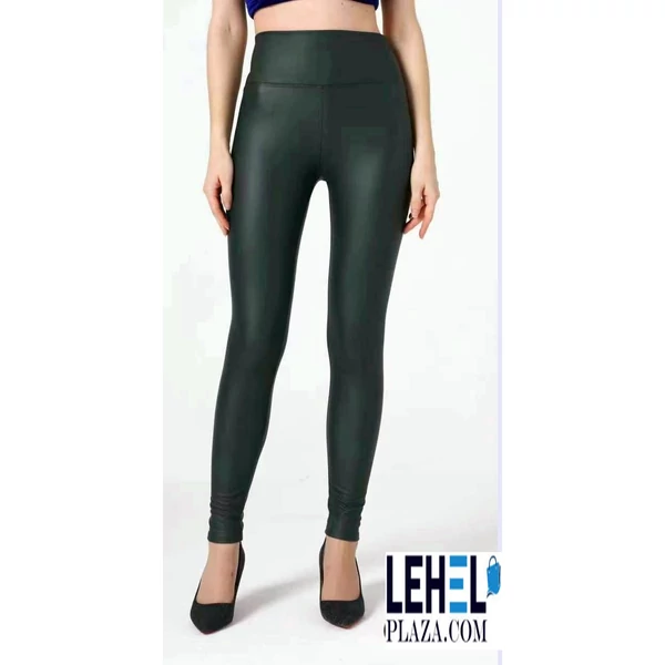 Bőrhatású  műbőr  fekete leggings