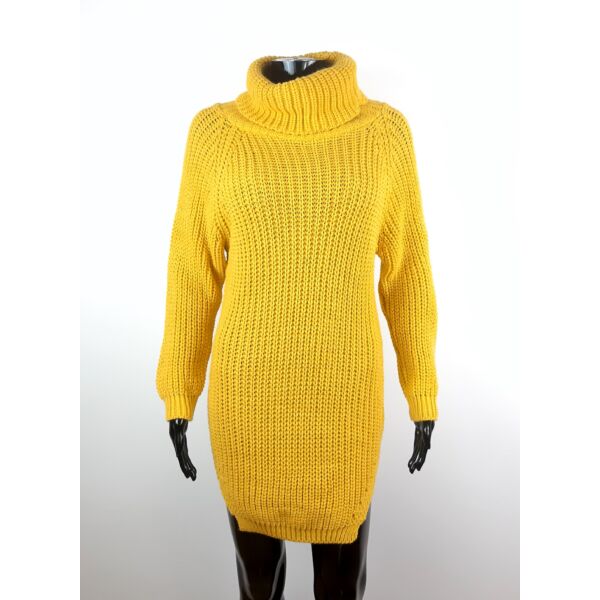 Magasnyakú sárga pulóver