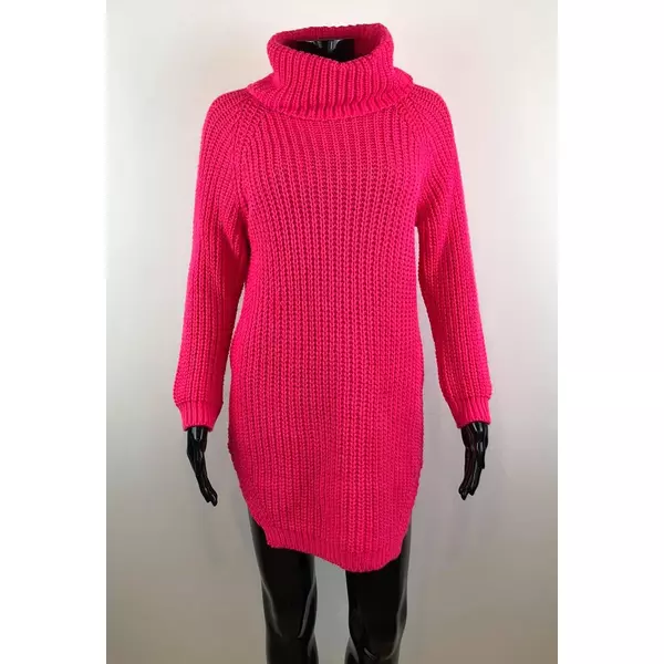 Magasnyakú pink pulóver