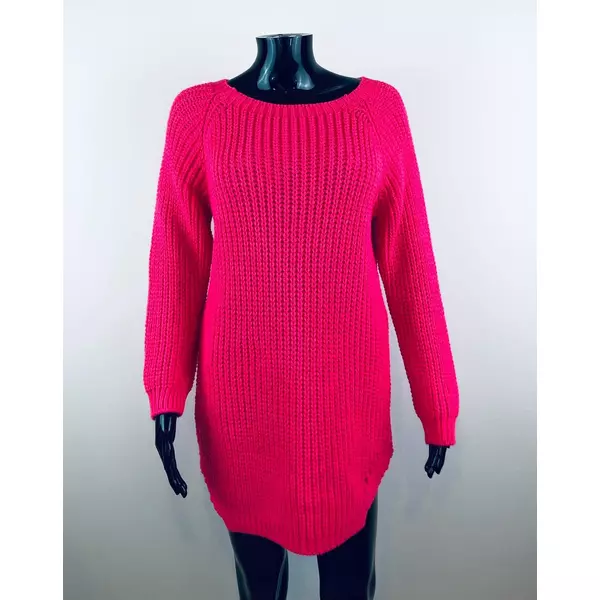 Csónaknyakú pink színű pulóver
