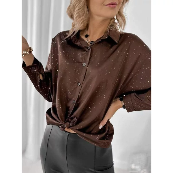 Elegáns apróköves  barna  ing