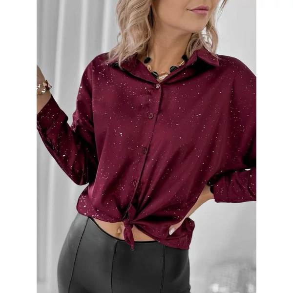 Elegáns apróköves  bordó  ing