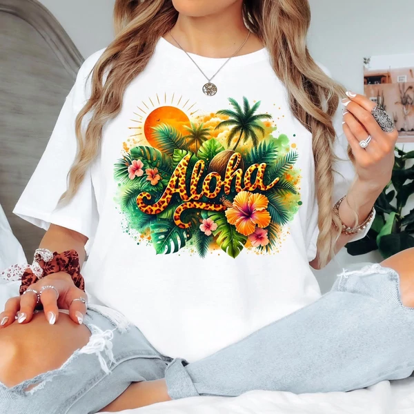 Aloha felíratos fehér póló