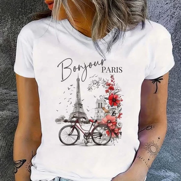 Bonjour Paris, fehér póló
