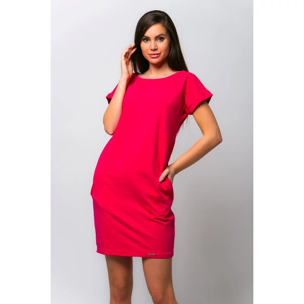 Oldalzsebes pink mini ruha