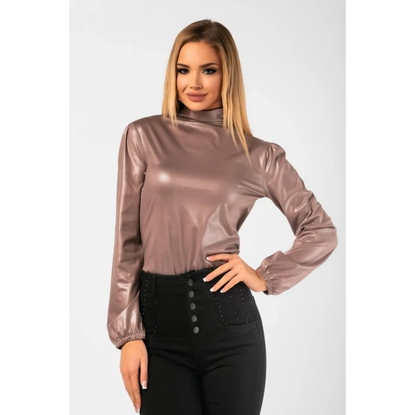 Latex hatású  mocha felső