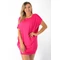 Félvállas bő fazonú pink tunika